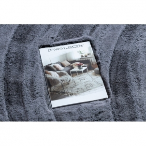 Apvalus pilkos spalvos kailio imitacijos kilimas LAPIN | ratas 160 cm 