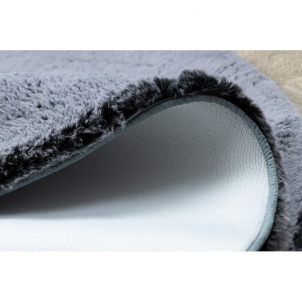 Apvalus pilkos spalvos kailio imitacijos kilimas LAPIN | ratas 160 cm