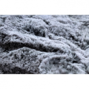 Apvalus pilkos spalvos kailio imitacijos kilimas LAPIN | ratas 80 cm