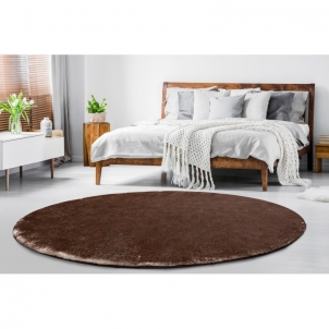 Apvalus rudas kailio imitacijos kilimas LAPIN | ratas 120 cm