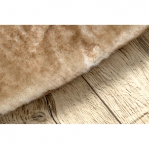 Apvalus rusvas kailio imitacijos kilimas LAPIN | ratas 100 cm