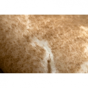 Apvalus rusvas kailio imitacijos kilimas LAPIN | ratas 180 cm