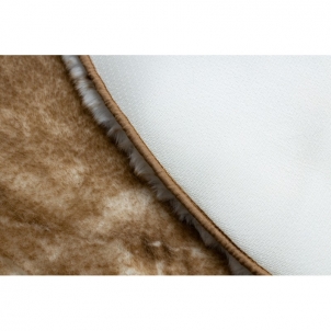 Apvalus rusvas kailio imitacijos kilimas LAPIN | ratas 80 cm