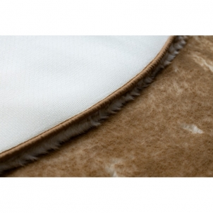 Apvalus rusvas kailio imitacijos kilimas LAPIN | ratas 80 cm
