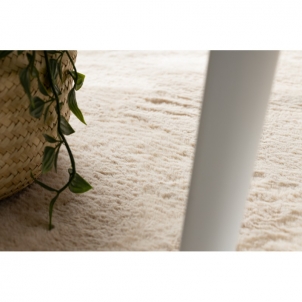 Apvalus smėlio spalvos kailio imitacijos kilimas POSH | ratas 100 cm