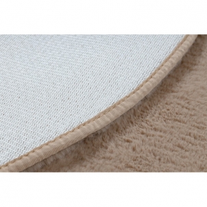 Apvalus smėlio spalvos kailio imitacijos kilimas POSH | ratas 60 cm