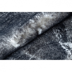 Apvalus tamsiai pilkas kailio imitacijos kilimas LAPIN | ratas 100 cm