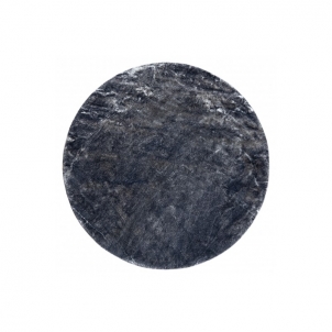 Apvalus tamsiai pilkas kailio imitacijos kilimas LAPIN | ratas 100 cm