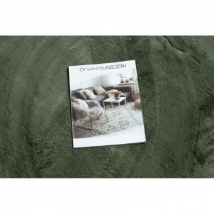 Apvalus žalias kailio imitacijos kilimas POSH | ratas 100 cm