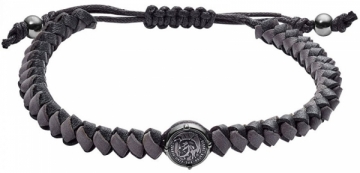 Apyrankė Diesel Dark gray leather bracelet for men DX1065060 Rokassprādze
