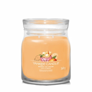 Aromatinė žvakė Yankee Candle Aromatic candle Signature glass medium Mango Ice Cream 368 g Kvapai namams