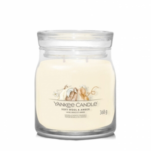Aromatinė žvakė Yankee Candle Aromatic candle Signature glass medium Soft Wool & Amber 368 g Mājas smaržas