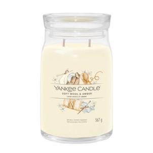 Aromatinė žvakė Yankee Candle Aromatic candle Signature large glass Soft Wool & Amber 567 g Kvapai namams