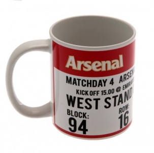 Arsenal F.C. puodelis (Baltas su logotipu)