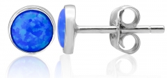 Auskarai Beneto Silver earrings with synthetic opals AGUP2243 Auskari