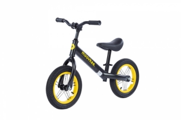 Balansinis dviratukas - Moovkee, 12 colių, juodai geltonas Balansiniai dviratukai