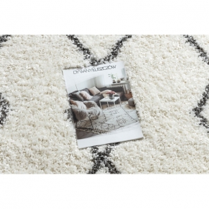 Baltas ilgo plauko kilimas su raštais UNION | 180x270 cm 