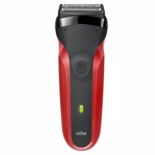 Shaver Braun Rechargeable electric plate shaver Series 3 300 Red Shaving