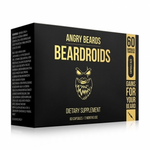 Barzdos augimo stimuliatorius Angry Beards Beardoids (Dietary Supplement) 60 capsules Priemonės barzdos ir ūsų priežiūrai