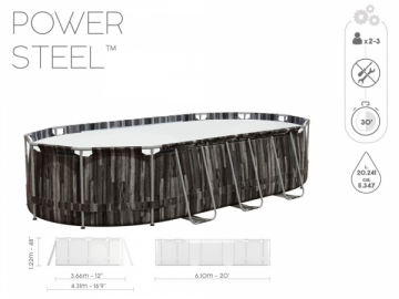 Baseinas Bestway Power Steel 11in1, 610x366x122