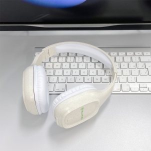 Belaidės ausinės Tellur Green Bluetooth Over-Ear Headphones Pulse Foldable cream