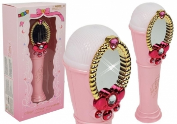Belaidis mikrofonas su magišku veidrodėliu, rožinis Muzikālā rotaļlietas