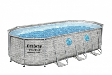 Bestway 56716 Power Steel Swim Vista Series Oval Pool Set