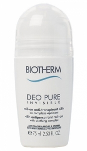 Biotherm Deo Pure Invisible Antiperspirant Roll-On Cosmetic 75ml Dezodorantai/ antiperspirantai