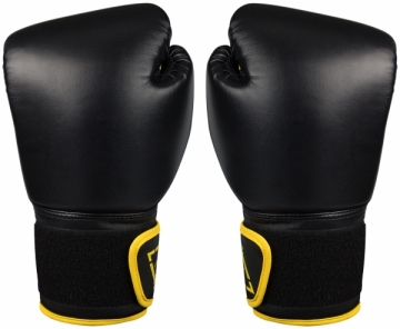 Bokso pirštinės AVENTO 14oz juoda PU-oda Boxing gloves