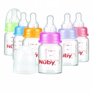 Buteliukas Nuby Cristal Clear Glass Bottle 120ml (slow flow) Zīdaiņiem barošanai