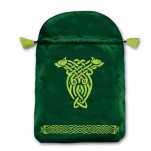 Celtic satininis žalias maišelis kortoms