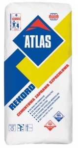 ATLAS RECORD, White cement-based mortar for finishing wall and ceiling surfaces 25 kg Grouts/putty