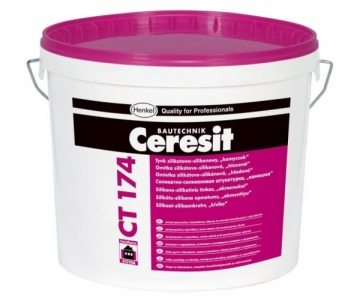 Silicate-silicone plaster Ceresit CT174, 25 kg, 2,0 mm, 