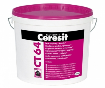 Acrylic plaster, woodworm like structure Ceresit CT64, 25 kg, 2,0 mm, Decorative renders/plasters