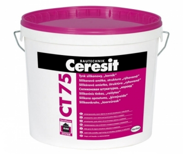 Silicone plaster, woodworm like structure Ceresit CT75, 25 kg, 2 mm, Decorative renders/plasters