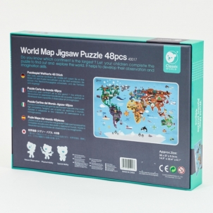 Classic World dėlionė: pasaulio žemėlapis, 48 el. Dėlionės vaikams