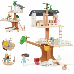 Classic World medinis lėlių namelis, 31 el. Žaislai mergaitėms