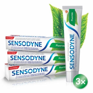 Dantų pasta Sensodyne Toothpaste for Sensitive Teeth Fluoride Tripack 3 x 75 ml