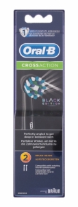 Dantų šepetėlis - antgalis Oral-B CrossAction Black Edition 2vnt Elektriniai dantų šepetėliai