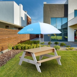 Daugiafunkcinis sodo stalas - Nick AXI, su mėlynu skėčiu