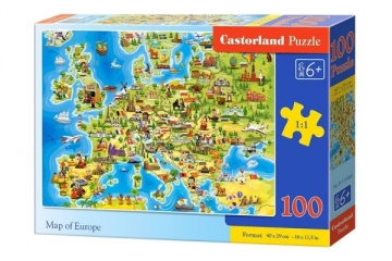 Dėlionė Castorland Map of Europe, 100 dalių Головоломки для детей