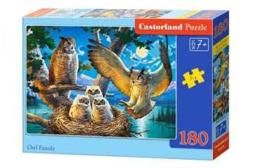 Dėlionė Castorland Owl Family, 180 dalių Jigsaw for kids