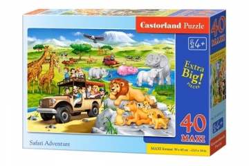 Dėlionė Castorland Safari Adventure, 40 dalių Dėlionės vaikams