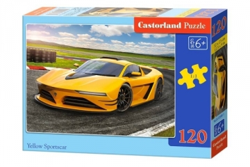 Dėlionė Castorland Yellow Sportscar, 120 dalių Jigsaw for kids