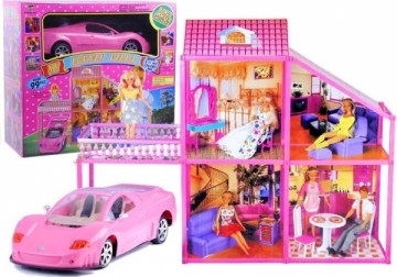 Didelis lėlių namas su automobiliu Rotaļlietas meitenēm