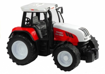 Didelis traktorius su priekaba, 65 cm, raudonas