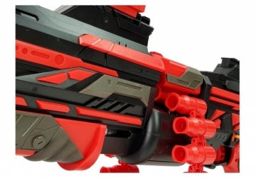 Didelis žaislinis šautuvas su minkštais šoviniais Soft Bullet Gun raudonai juodas