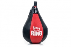 Dirbtinės odos bokso kriaušė Ring Sport juoda/raudona 2kg Small Bokso maišai