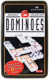 Stalo žaidimas Domino metalinėje dėžutėje