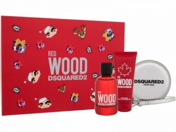 Gift set Dsquared² Red Wood - EDT 100 ml + sprchový gel 100 ml + malá peněženka Kvepalų ir kosmetikos rinkiniai